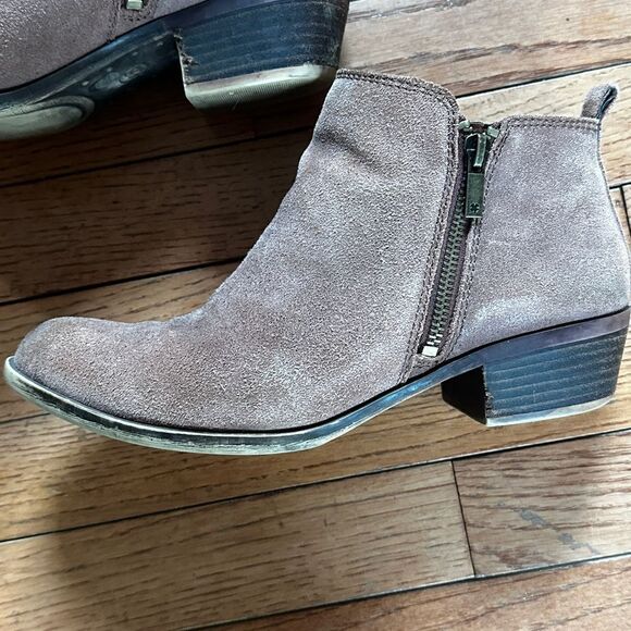 Lucky Brand Basel Suede Flat Bootie in light brown - Picture 12 of 15